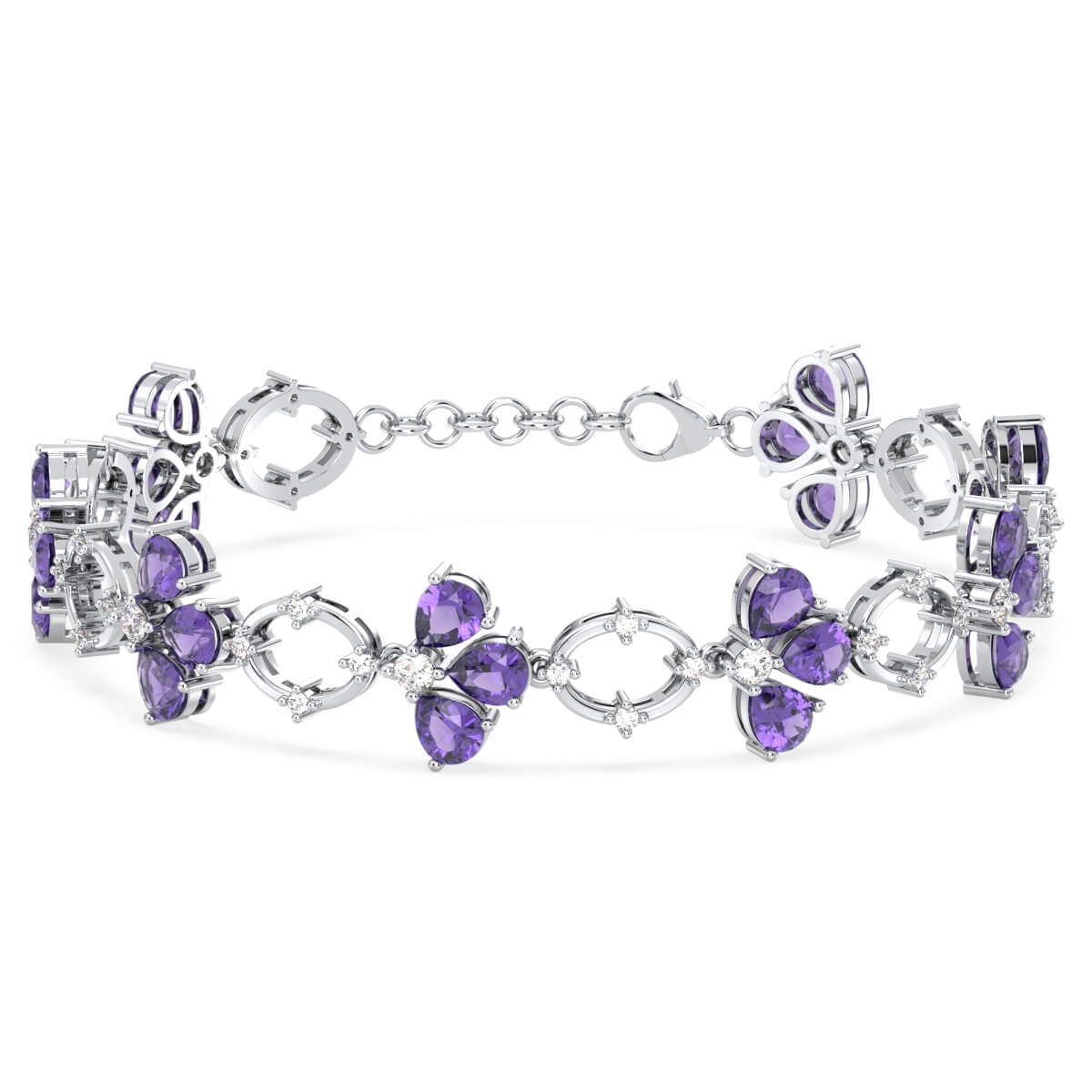 Era Of Nature- Amethyst Tree Branch Bracelet-White