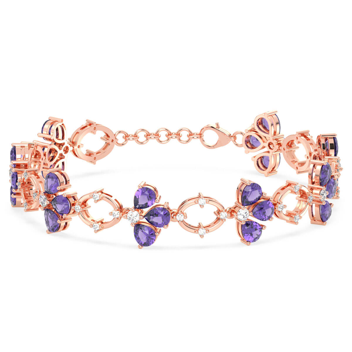 Era Of Nature- Amethyst Tree Branch Bracelet-Rose