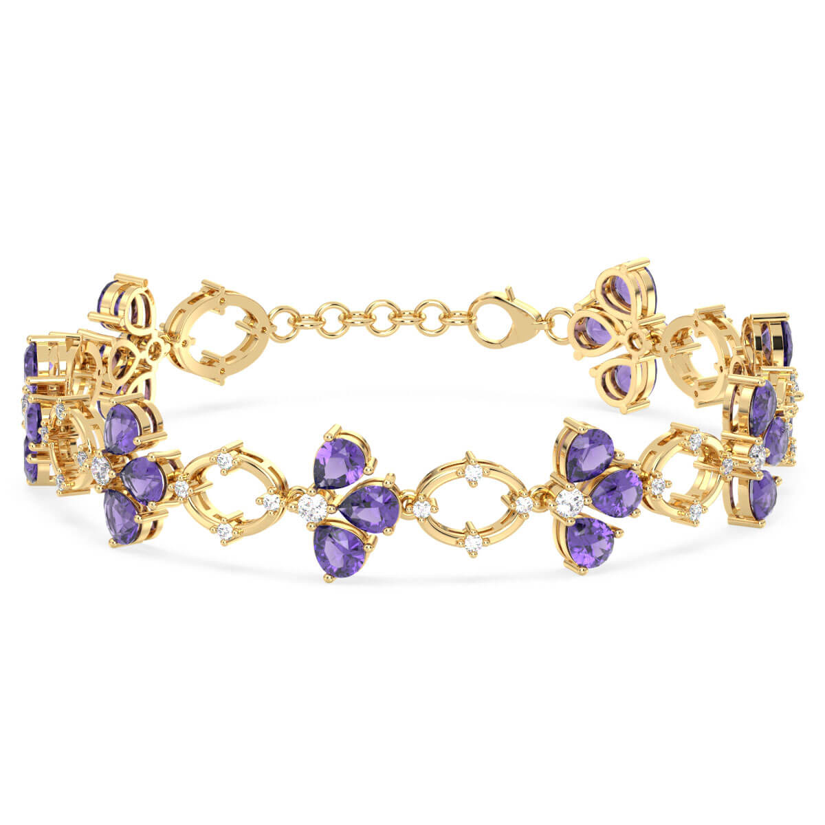 Era Of Nature- Amethyst Tree Branch Bracelet-Yellow