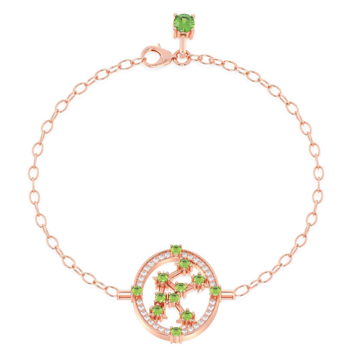 Era Of You- Virgo Zodiac Peridot Bracelet-Rose Gold