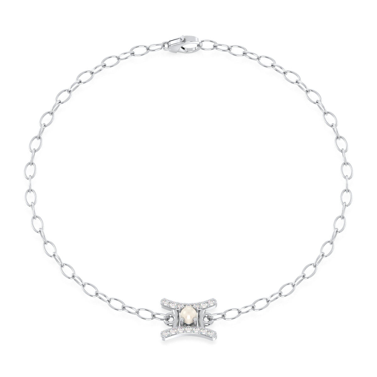 Era Of You- Gemini Zodiac Pearl Bracelet-White Gold