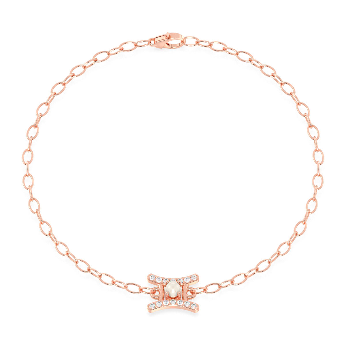 Era Of You- Gemini Zodiac Pearl Bracelet- Rose Gold