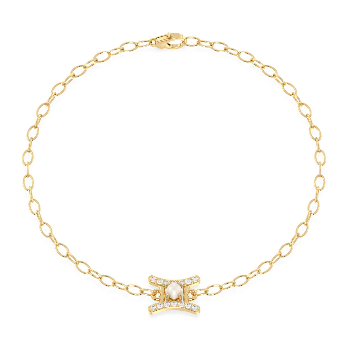 Era Of You- Gemini Zodiac Pearl Bracelet-Yellow Gold