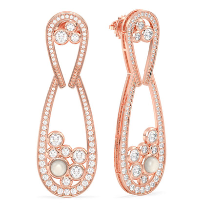 Vintage Style Moissanite Earrings-Rose Gold