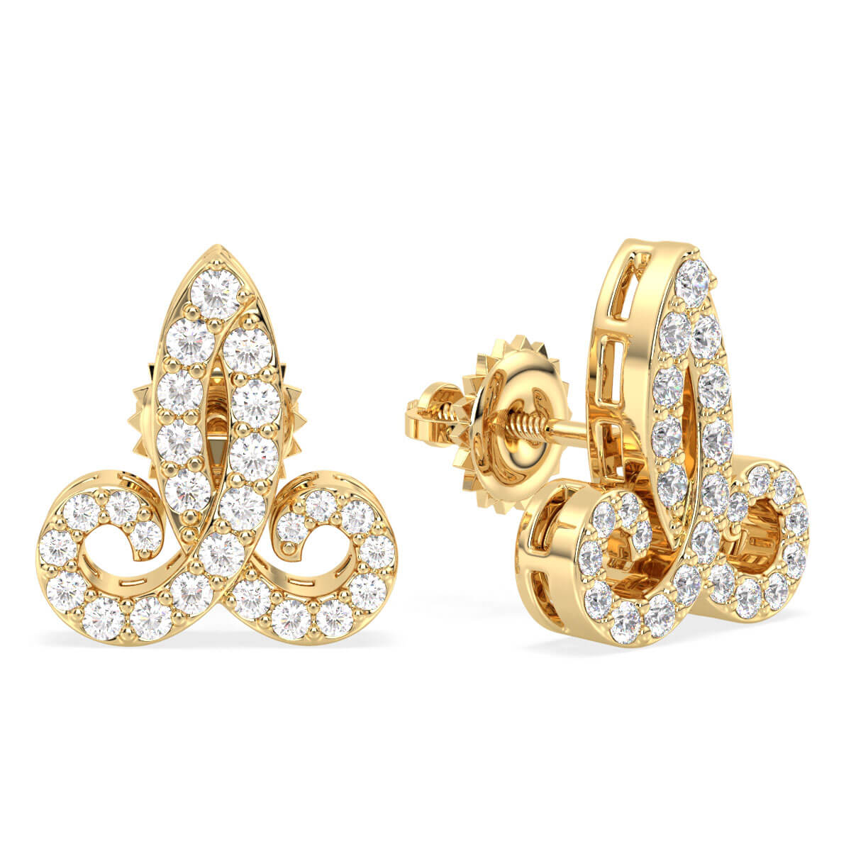 Aries Zodiac Sign Moissanite Stud Earrings- Yellow