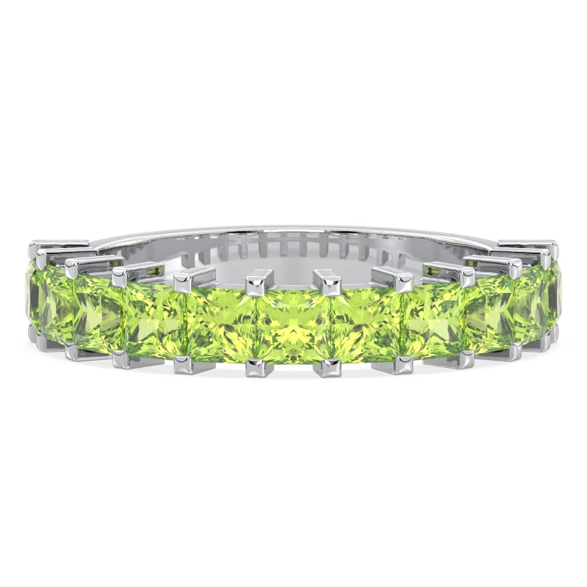 Stackable Peridot Band Ring-White