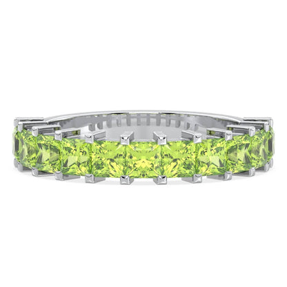 Stackable Peridot Band Ring-White