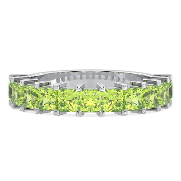 Stackable Peridot Band Ring-White