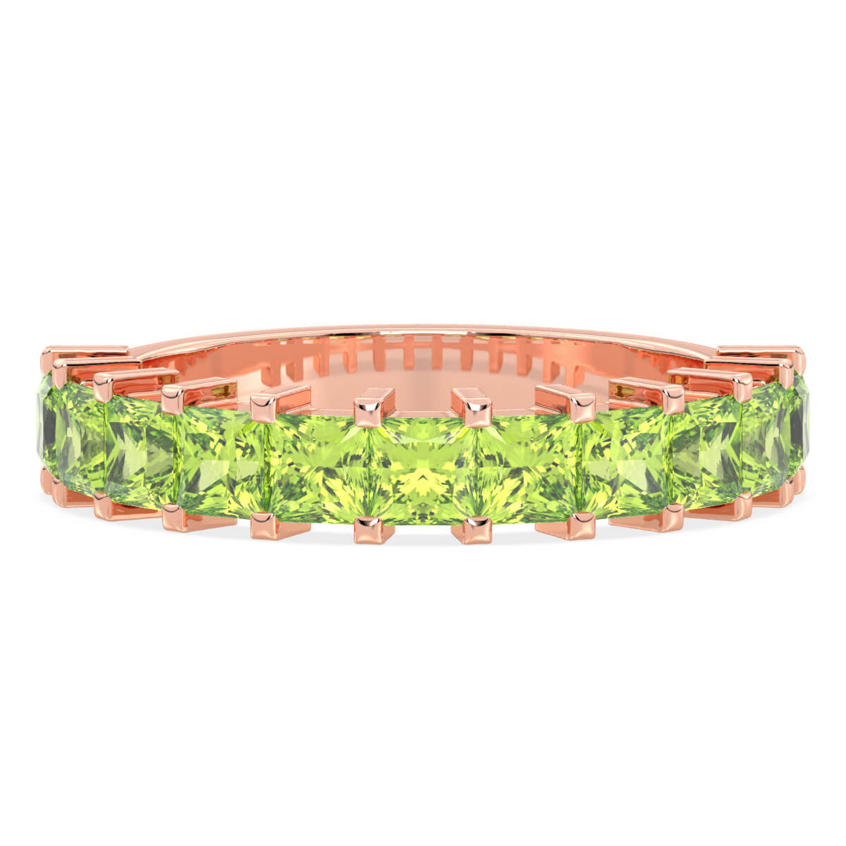 Stackable Peridot Band Ring-Rose