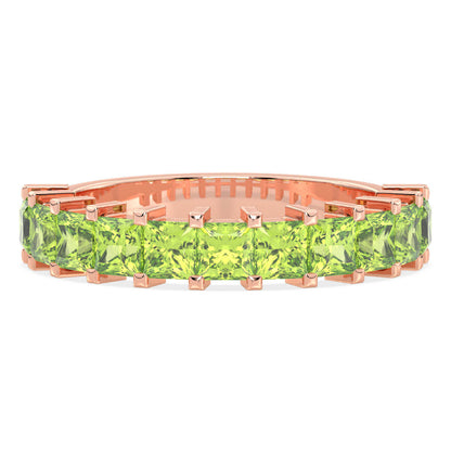 Stackable Peridot Band Ring-Rose