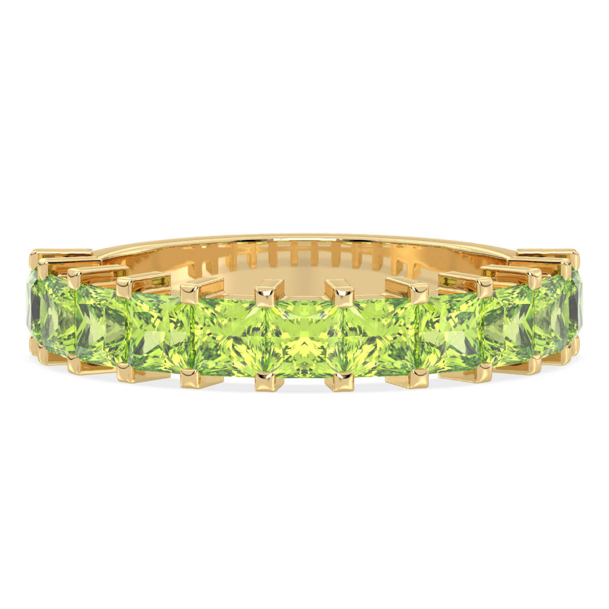 Stackable Peridot Band Ring-Yellow