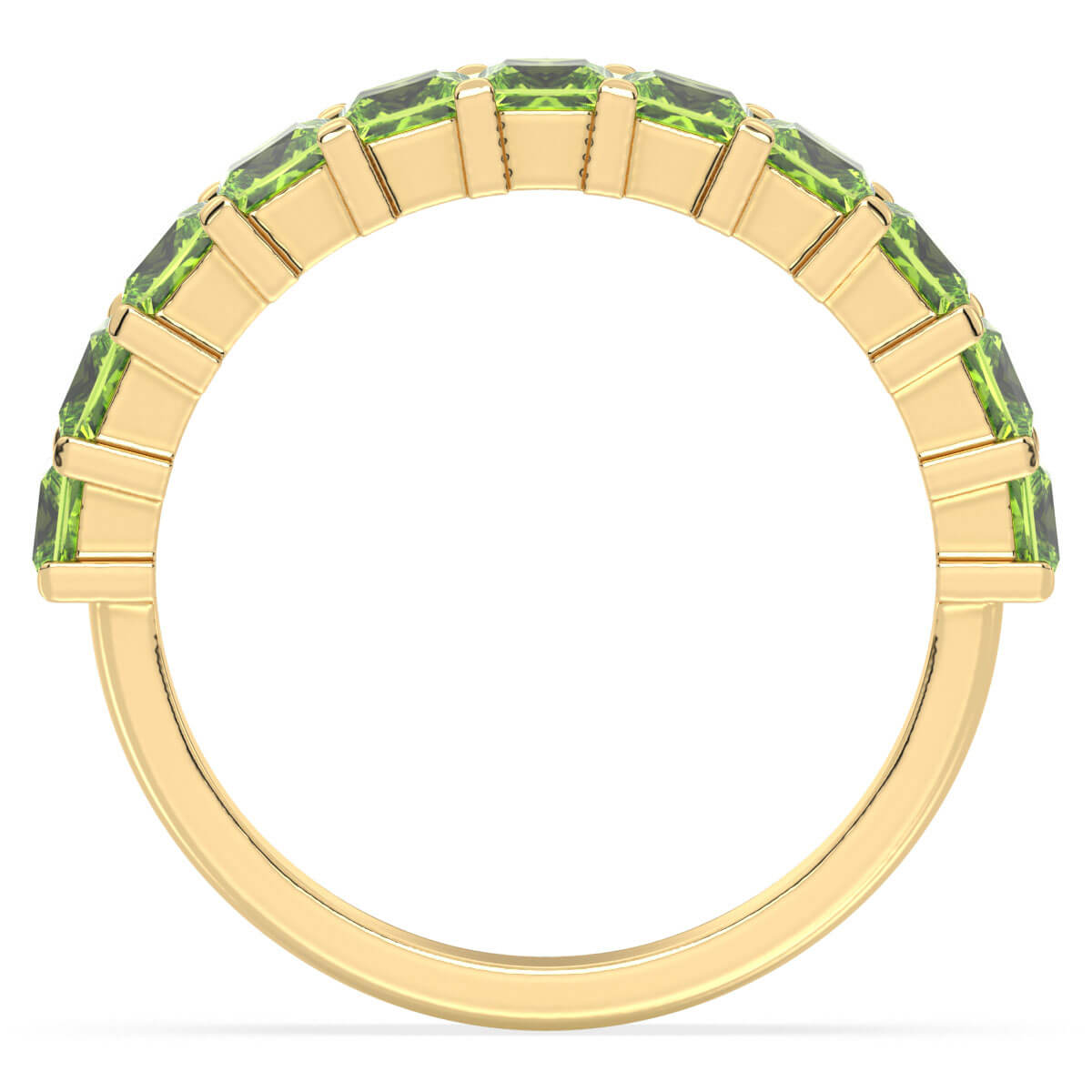 Stackable Peridot Band Ring-Yellow