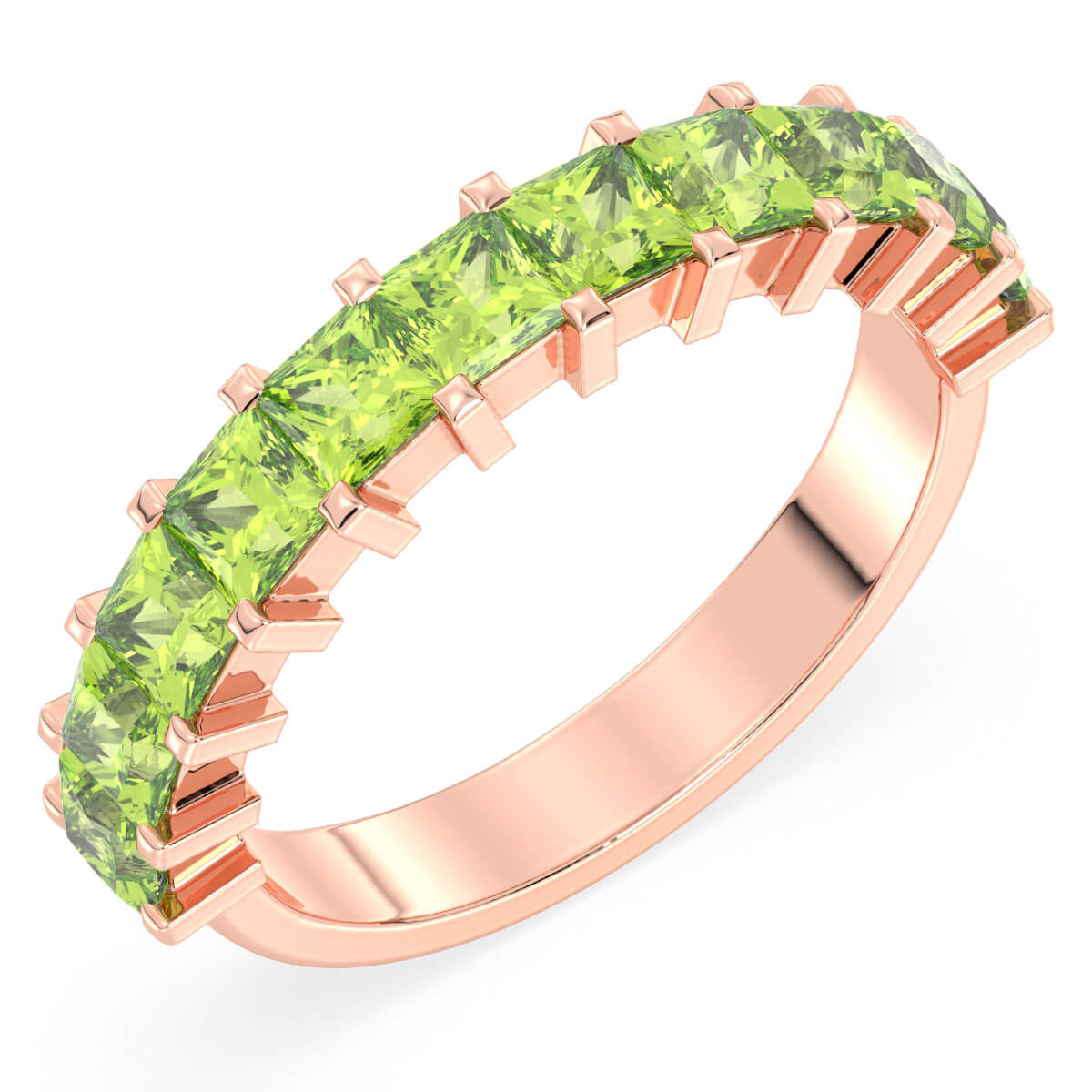 Stackable Peridot Band Ring-Rose