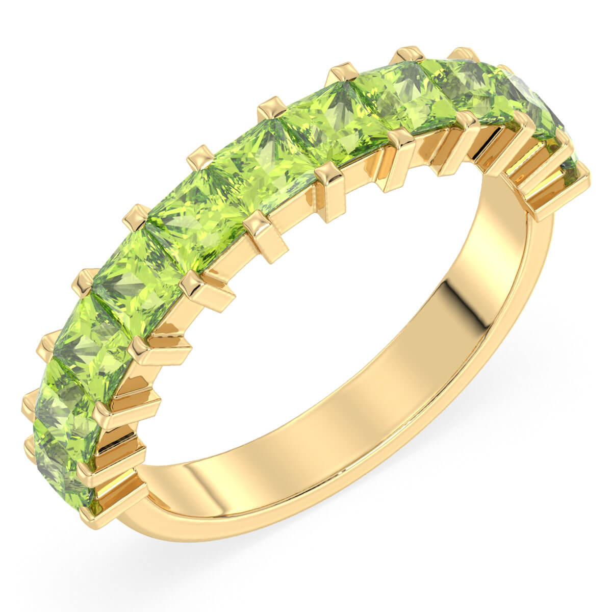 Stackable Peridot Band Ring-Yellow