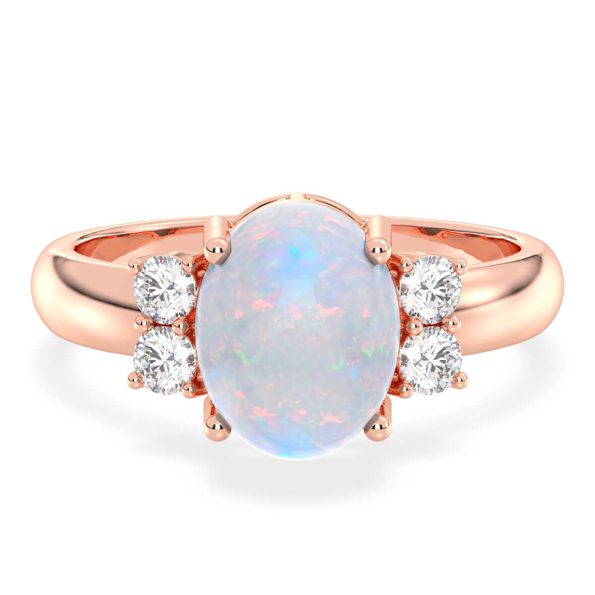 Classic Ethiopian Opal Dew Drop Ring-Rose