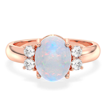 Classic Ethiopian Opal Dew Drop Ring-Rose