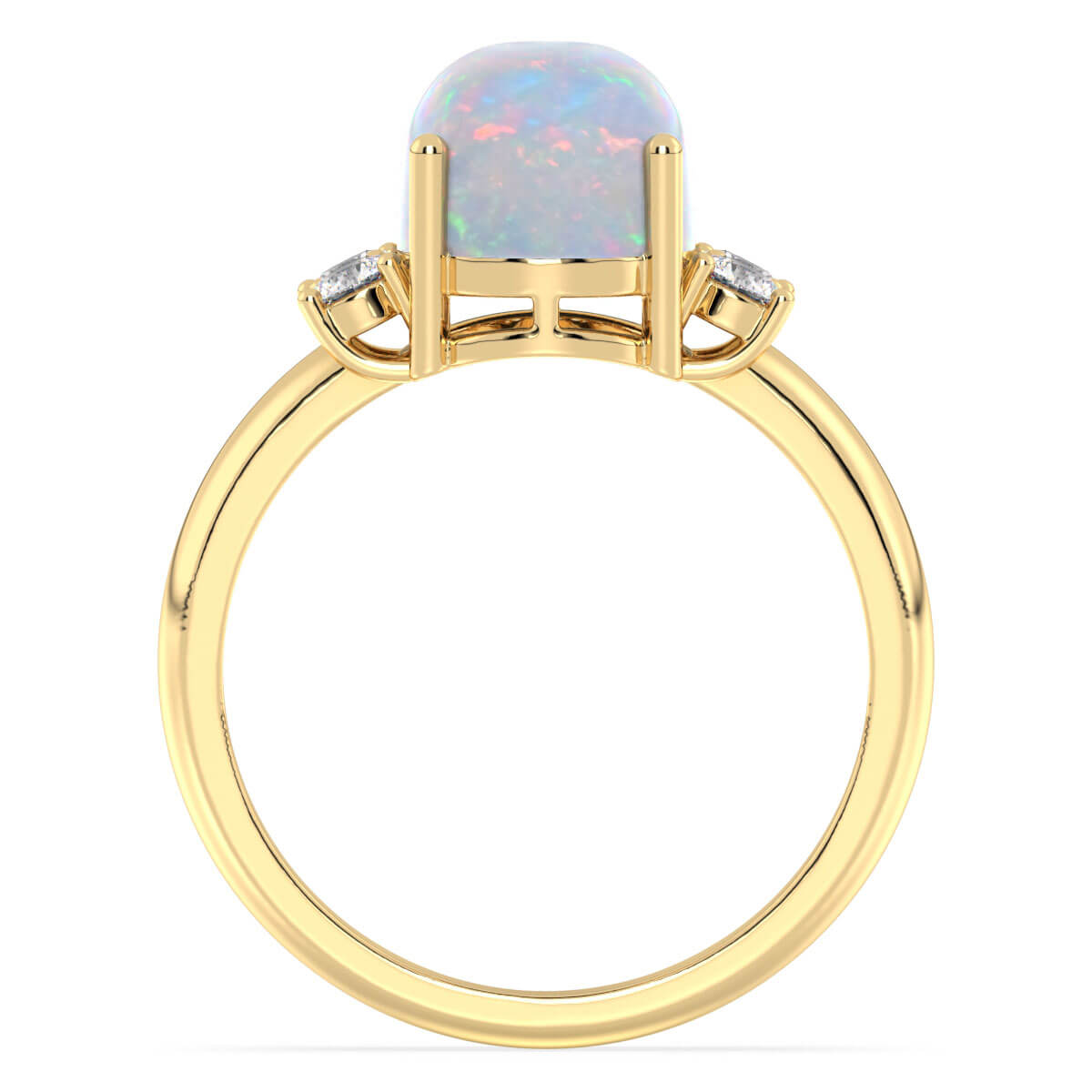 Classic Ethiopian Opal Dew Drop Ring-Yellow