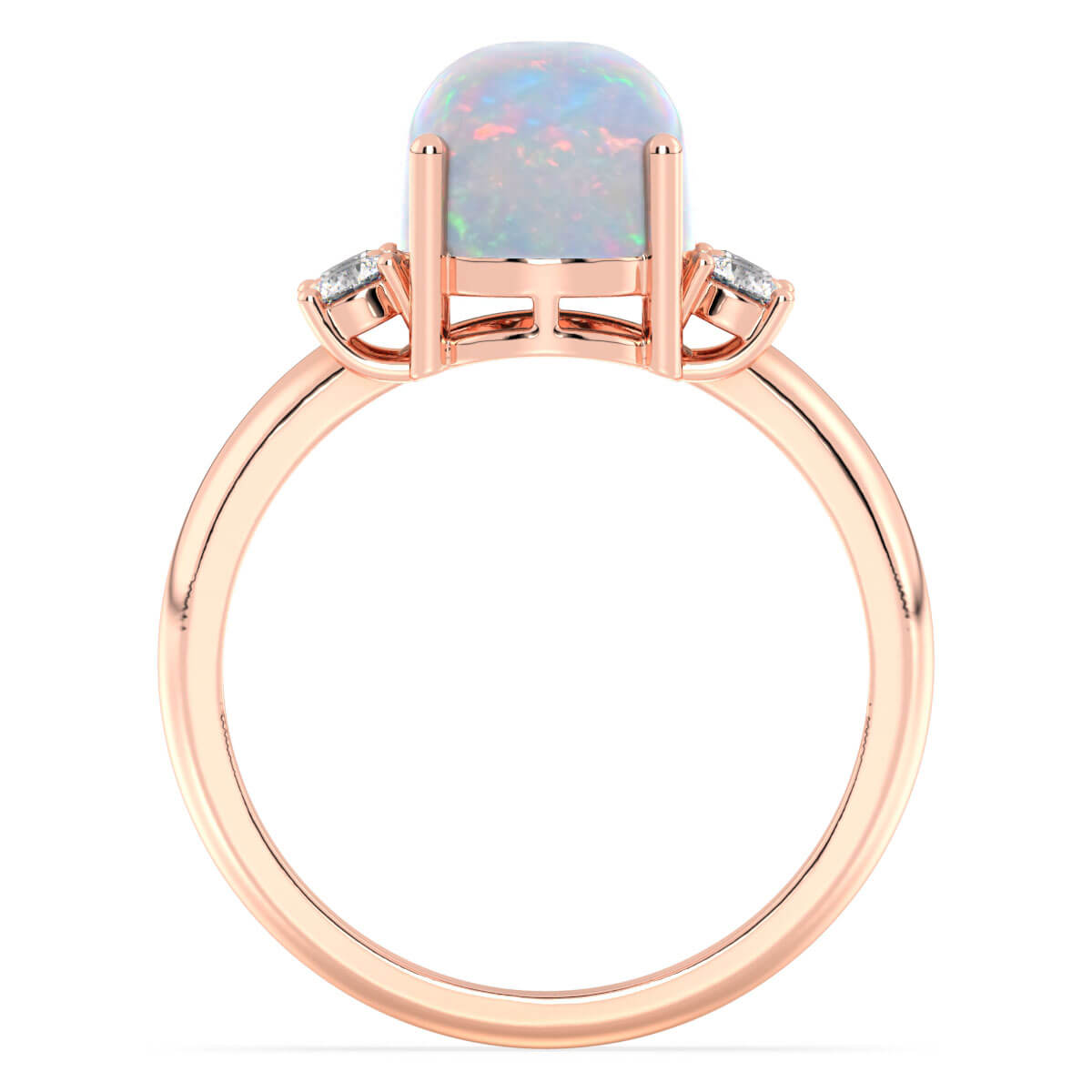 Classic Ethiopian Opal Dew Drop Ring-Rose