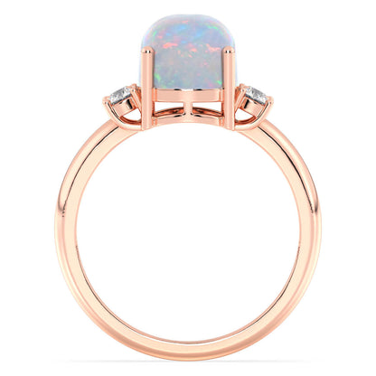 Classic Ethiopian Opal Dew Drop Ring-Rose