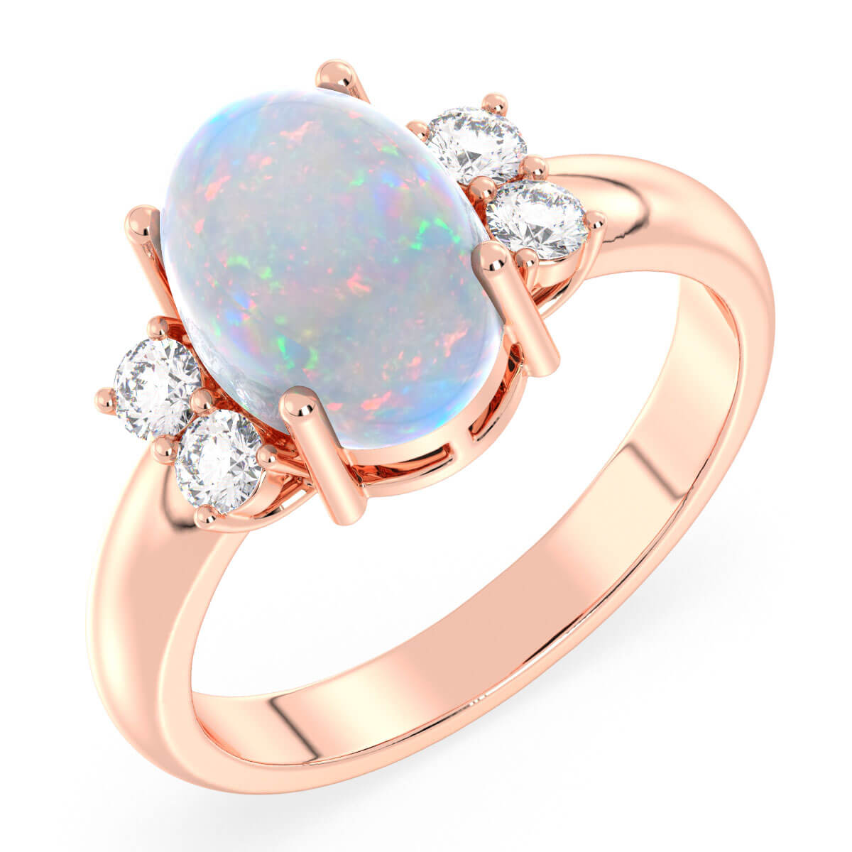 Classic Ethiopian Opal Dew Drop Ring-Rose