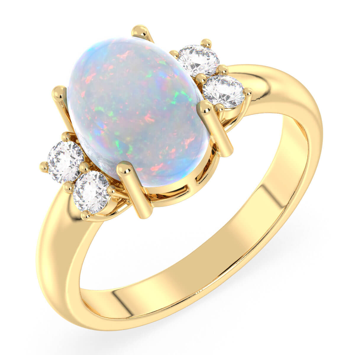 Classic Ethiopian Opal Dew Drop Ring-Yellow