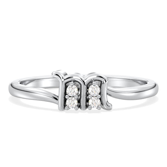 Scorpio Zodiac Sign Moissanite Ring- White