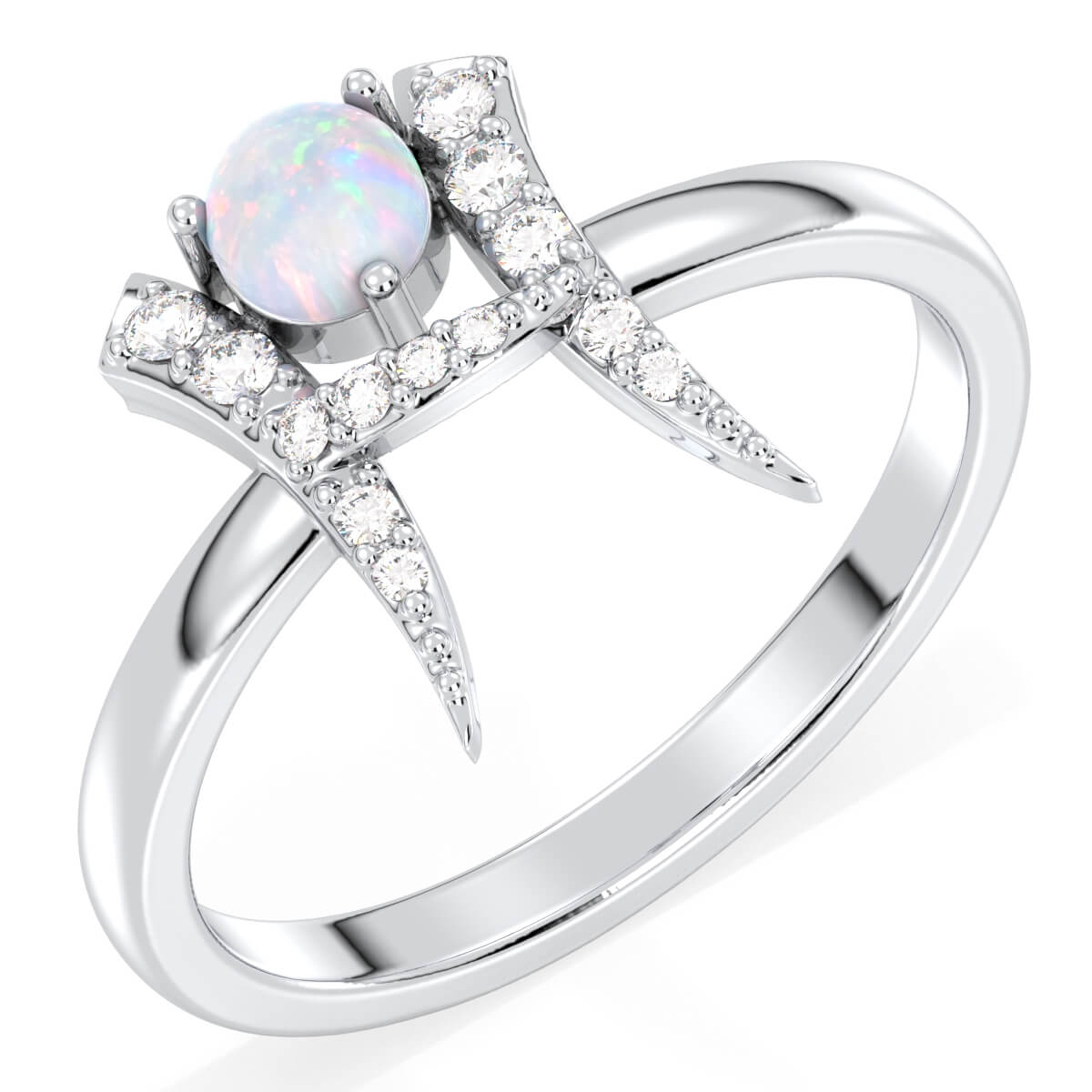 Era Of You- Pisces Zodiac Ethiopian Opal Ring-White