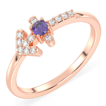 Era Of You- Sagittarius Zodiac Amethyst Ring-Rose