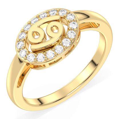 Cancer Zodiac Moissanite Ring-Yellow