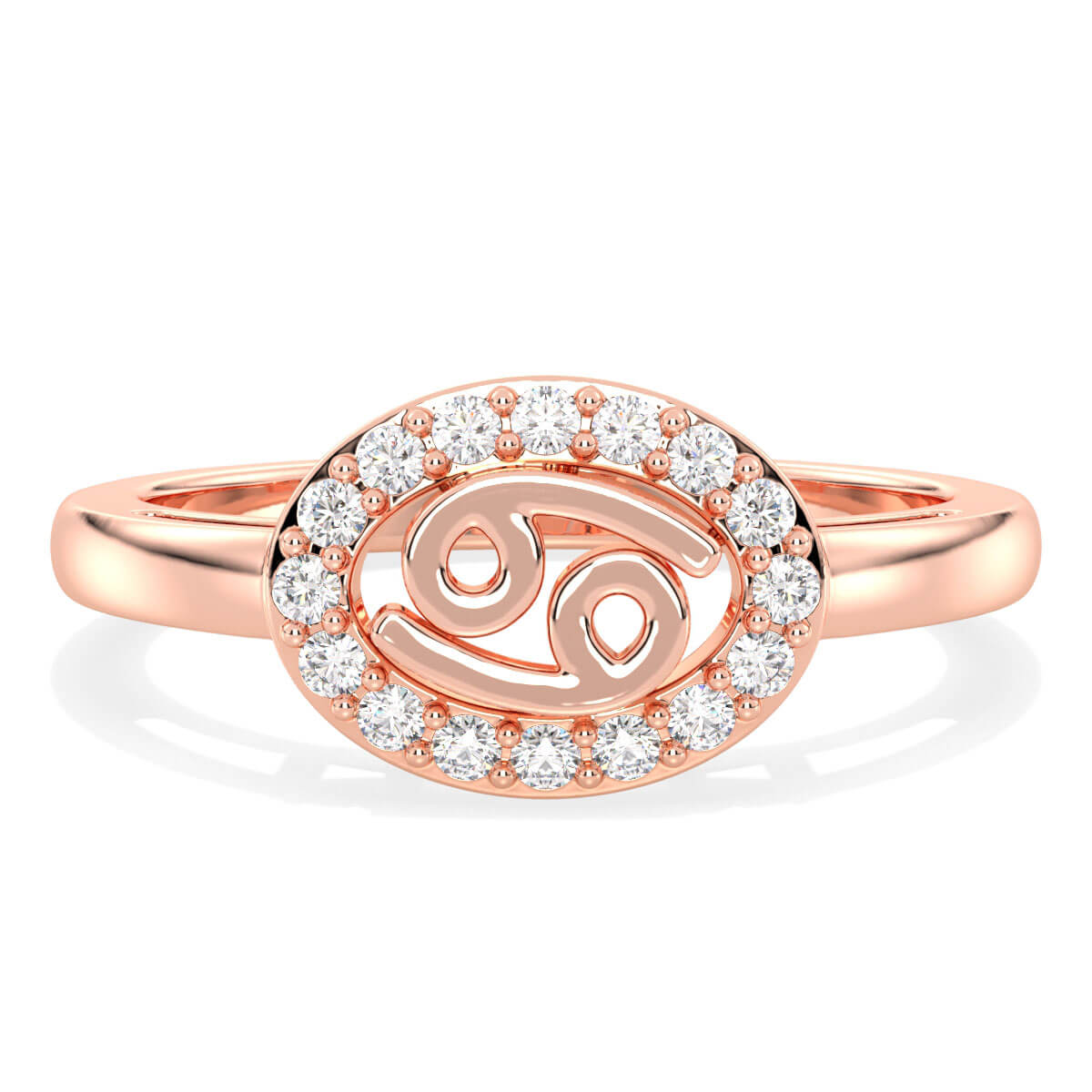 Cancer Zodiac Moissanite Ring-Rose