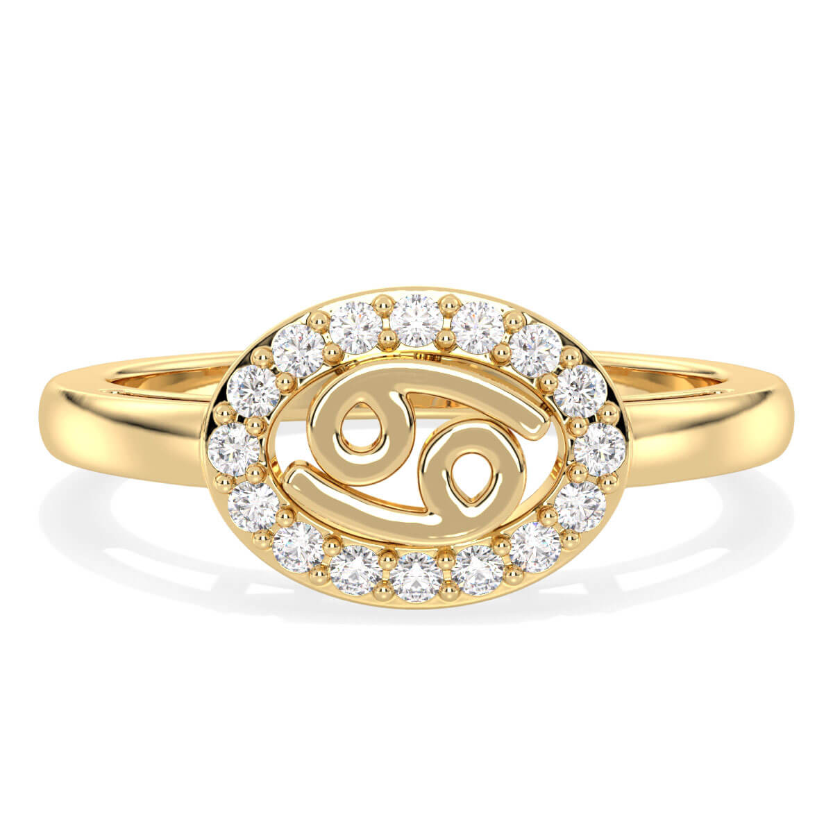 Cancer Zodiac Moissanite Ring-Yellow