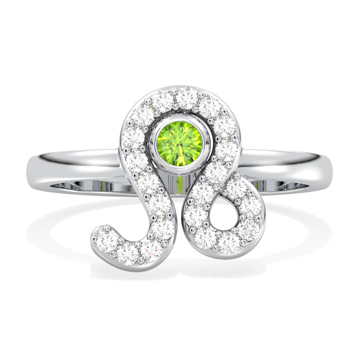 Era Of You- Leo Zodiac Peridot Ring-White