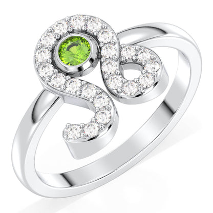 Era Of You- Leo Zodiac Peridot Ring-White