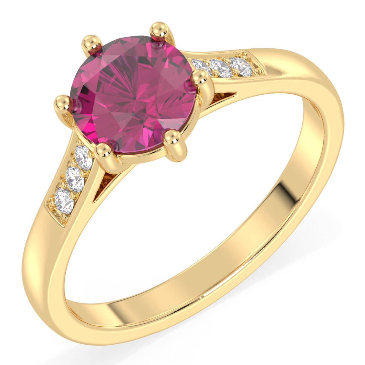 Sparkling Radiance Vintage Ring with Pink Topaz- Yellow