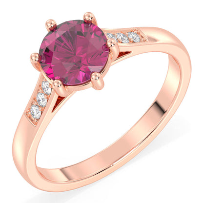 Sparkling Radiance Vintage Ring with Pink Topaz- Rose