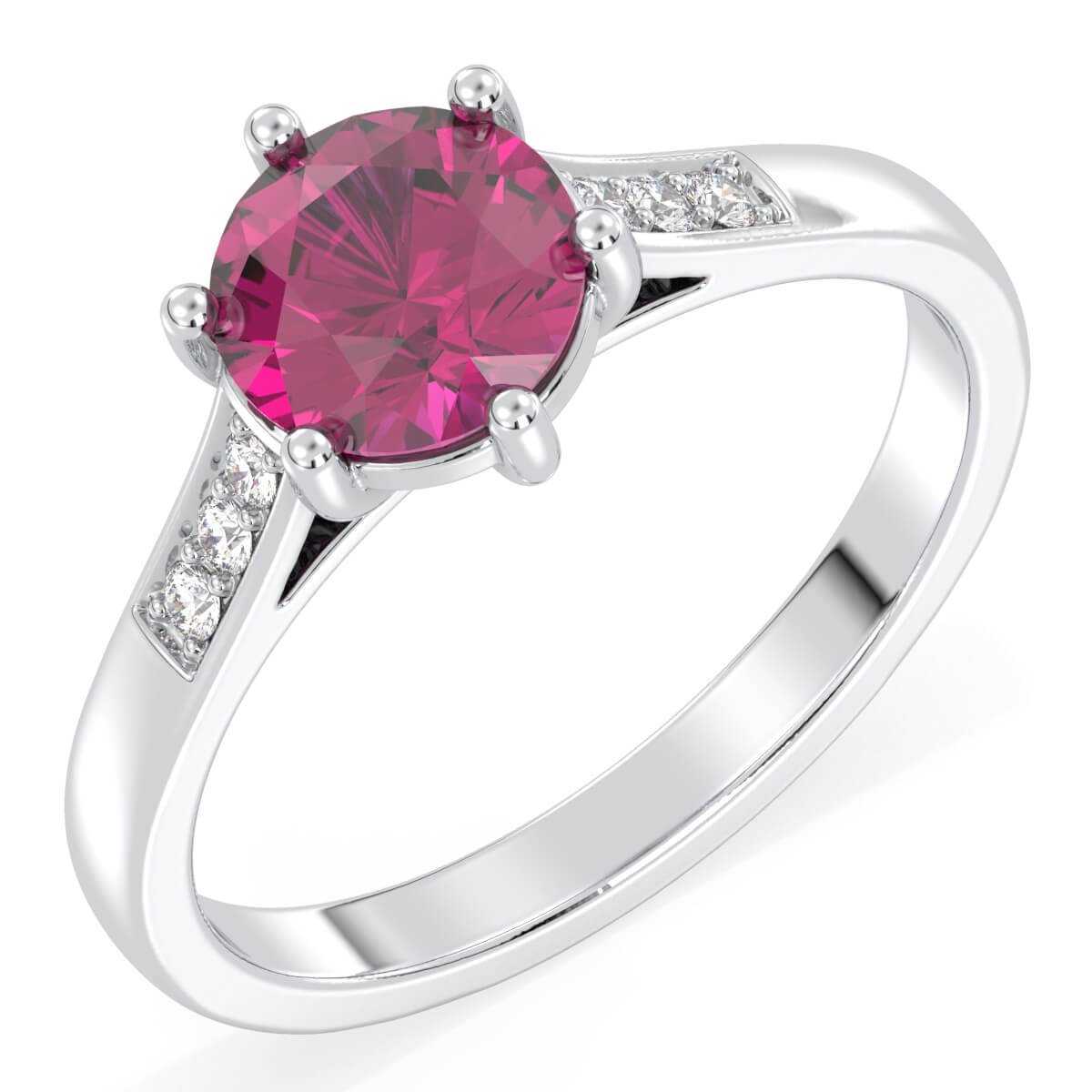 Sparkling Radiance Vintage Ring with Pink Topaz- White