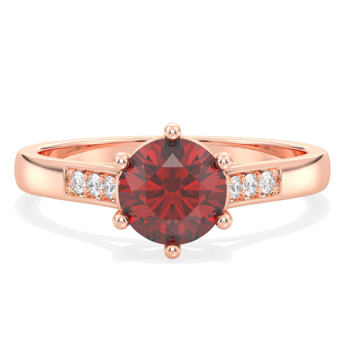 Sparkling Radiance Vintage Ring with Garnet- Rose