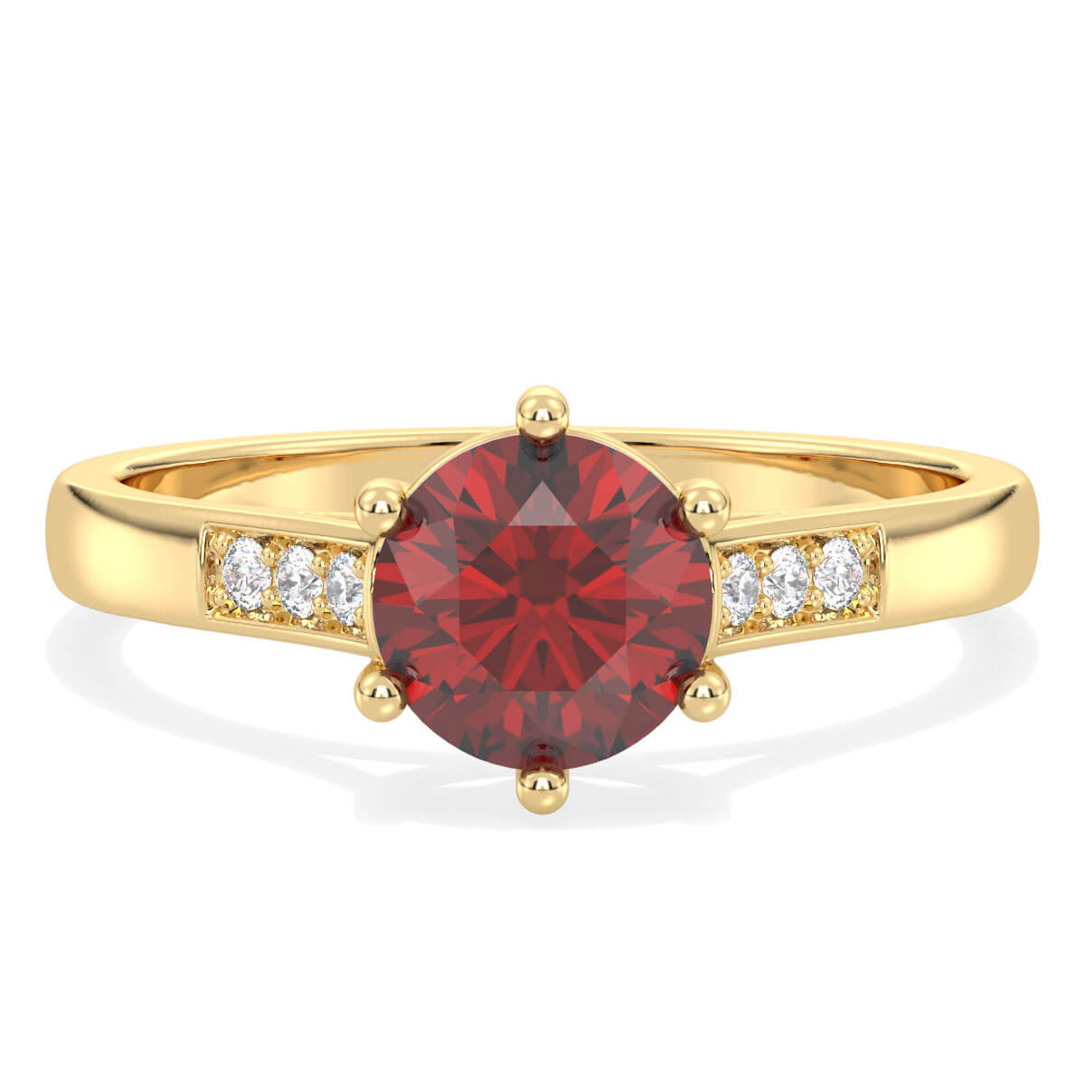 Sparkling Radiance Vintage Ring with Garnet- Yellow