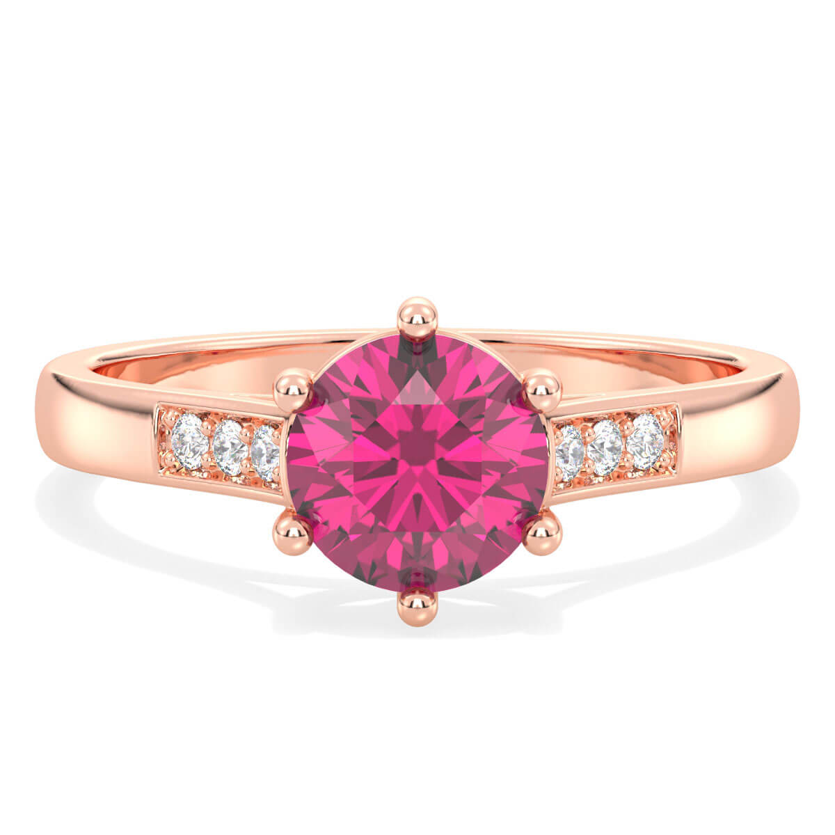 Sparkling Radiance Vintage Ring with Pink Topaz- Rose