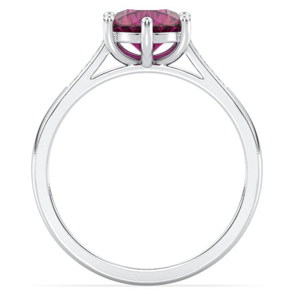 Sparkling Radiance Vintage Ring with Pink Topaz- White