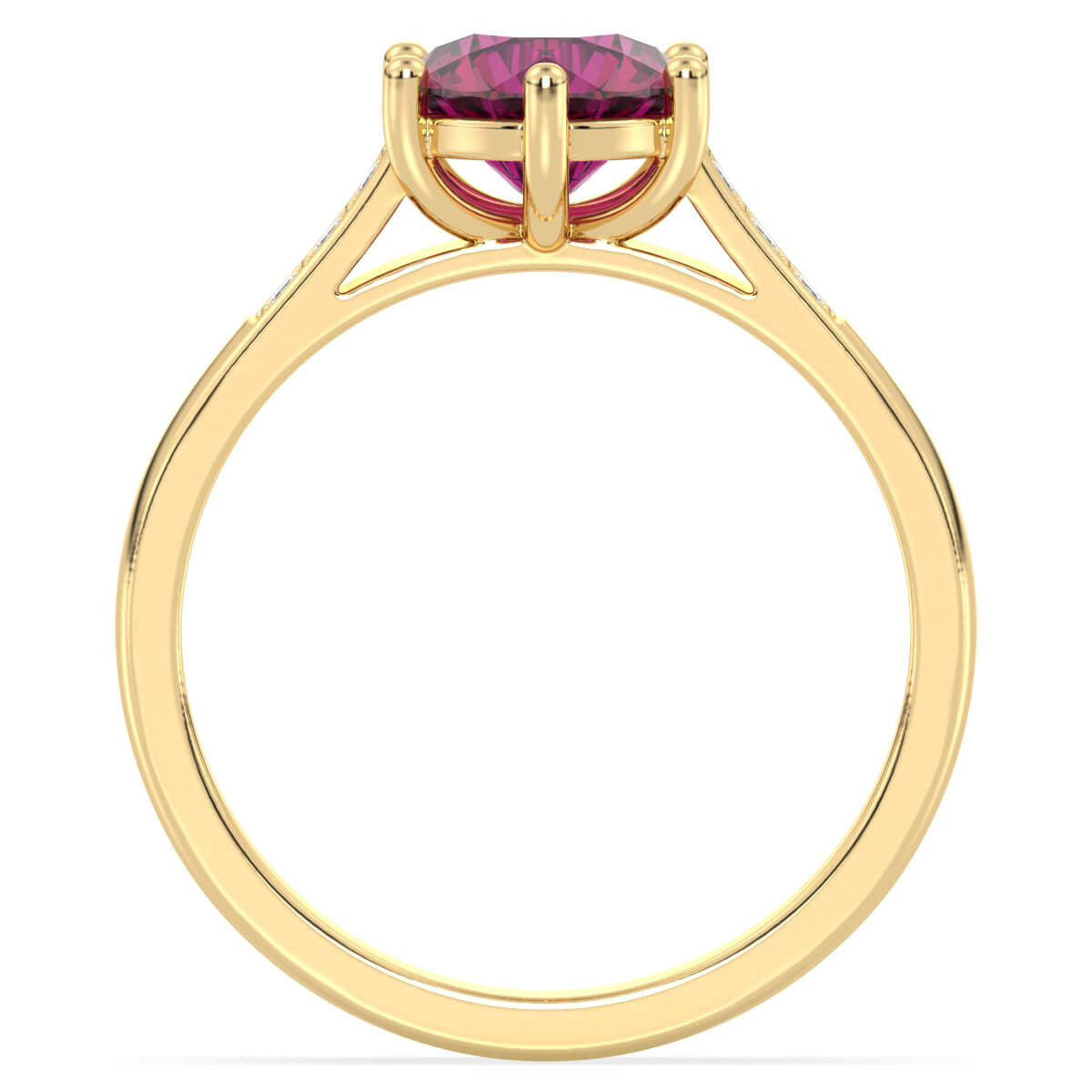 Sparkling Radiance Vintage Ring with Pink Topaz- Yellow