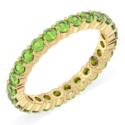 Chic Stackable Band Ring: Effortless Elegance With Peridot-Yellow