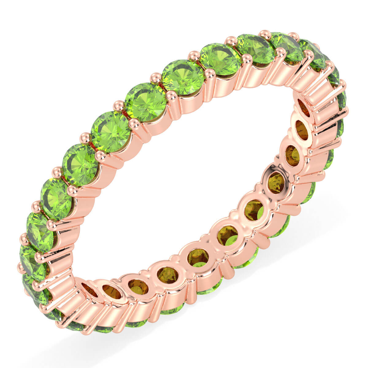 Chic Stackable Band Ring: Effortless Elegance With Peridot-Rose