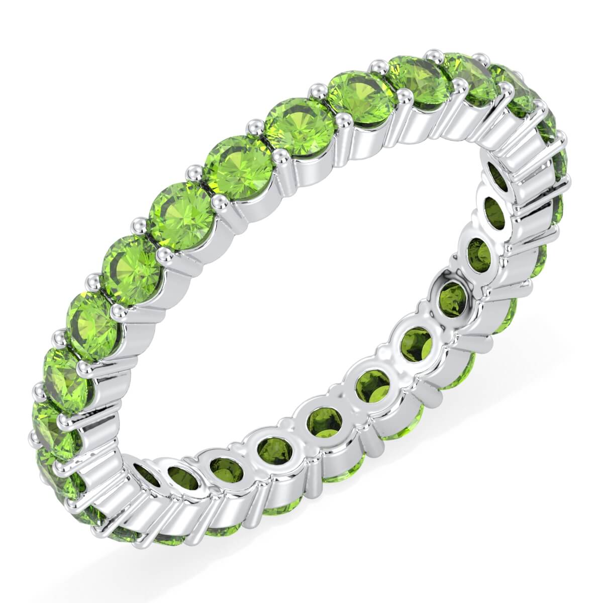 Chic Stackable Band Ring: Effortless Elegance With Peridot-White