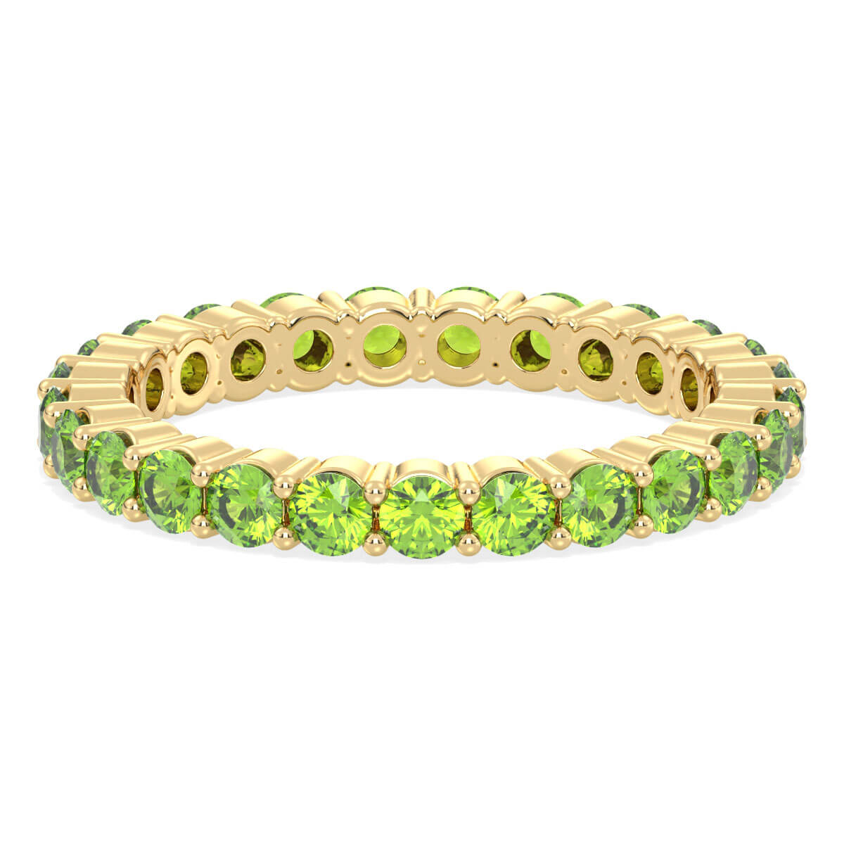 Chic Stackable Band Ring: Effortless Elegance With Peridot-Yellow