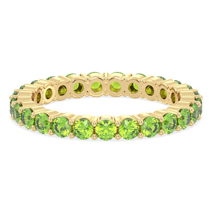 Chic Stackable Band Ring: Effortless Elegance With Peridot-Yellow