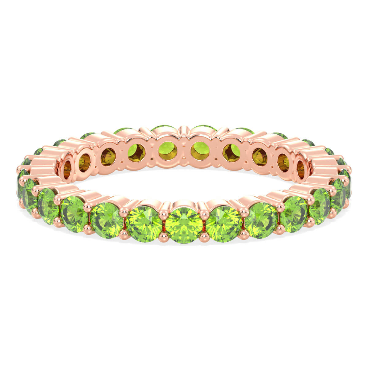 Chic Stackable Band Ring: Effortless Elegance With Peridot-Rose