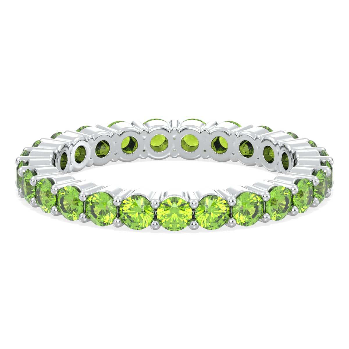 Chic Stackable Band Ring: Effortless Elegance With Peridot-White