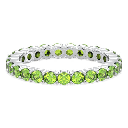 Chic Stackable Band Ring: Effortless Elegance With Peridot-White