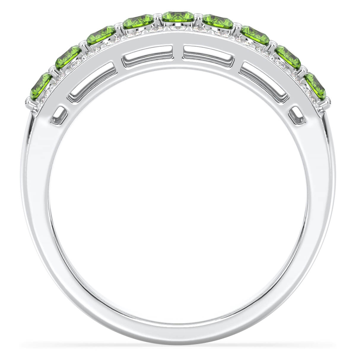 Vintage Inspired Sparkling Radiance Ring With Peridot - White